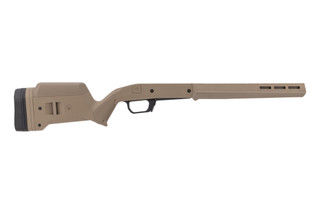 Magpul Left Hand Hunter Savage 110 Short Action Stock has an FDE reinforced polymer shell